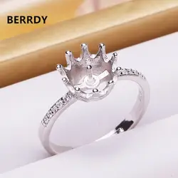 2 Цвет S925 серебряные Регулируемые параметры Ring Корона Стиль выводы кольцо крепления Для женщин аксессуары Женская девочек Jewwelry
