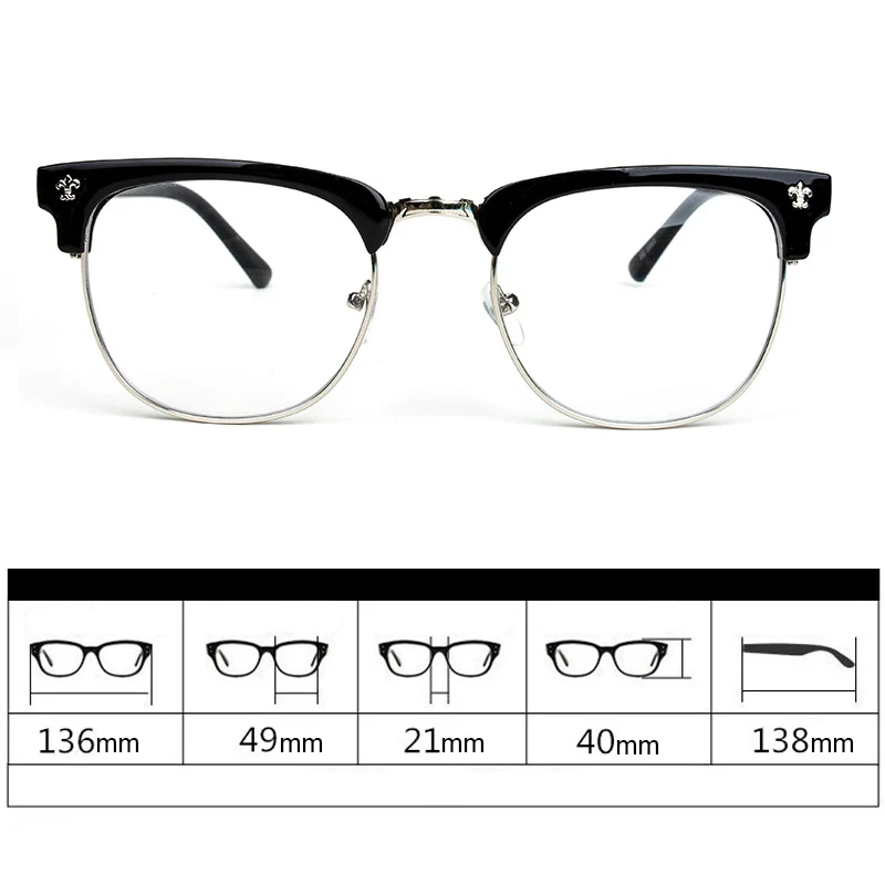 Очки в ретро-стиле Frame Для женщин Для мужчин плотная поддельные прозрачные компьютер для чтения очки простые классические Винтаж оправы для очков