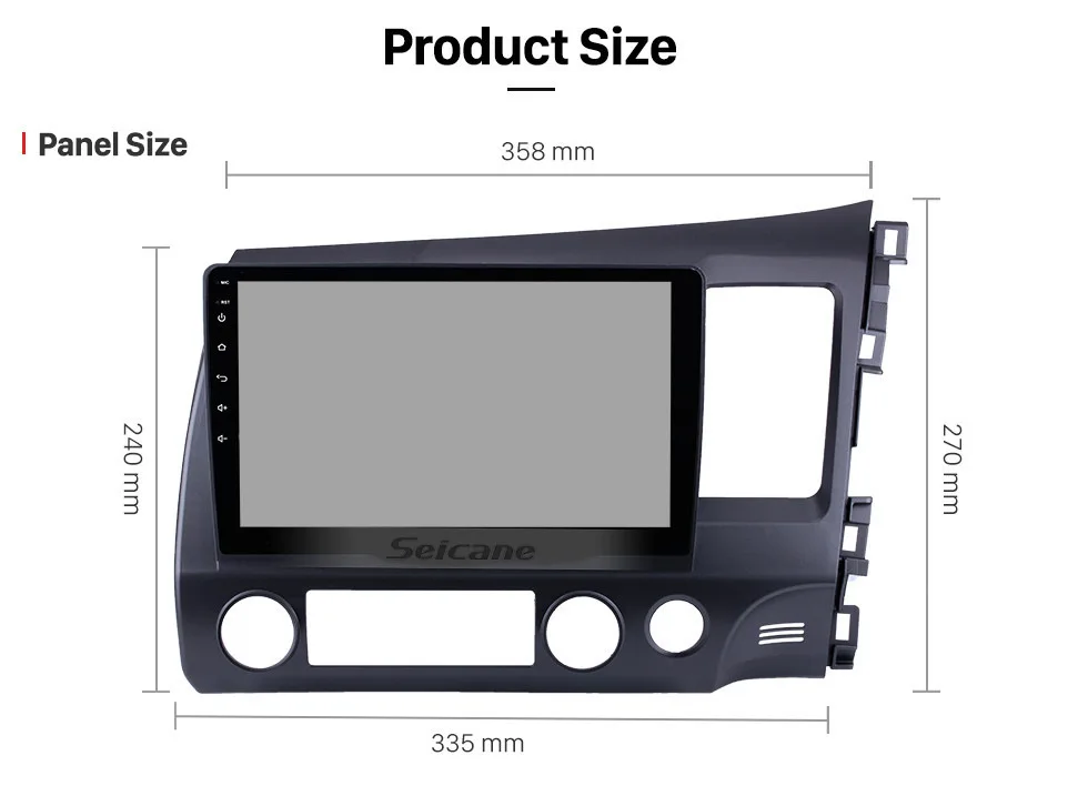 Seicane Android 8,1 10," 2DIN Автомагнитола gps навигация для 2006-2010 2011 HONDA CIVIC правый руль стерео головное устройство плеер