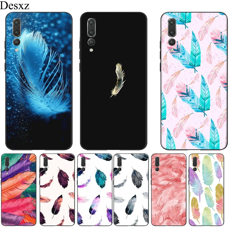 

Desxz Silicone Mobile Phone Case For Honor Note 10 6A 7A 7X 8 8X 8C 9 Lite Cover Beautiful Feather Bag