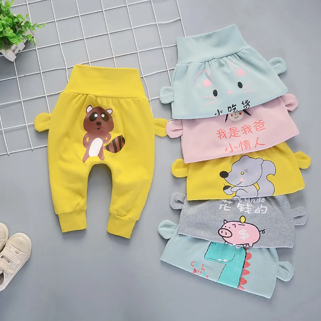 Малыша Одежда для детей; малышей; девочек для мальчиков мультфильм Динозавр белка свинья однотонные трусики/штаны на подгузник