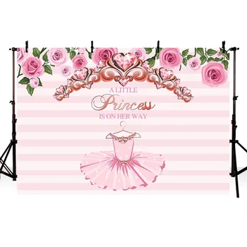 

Photography Backdrops Newborn Birthday Floral Dress Diamond Pink Decoration Banner Congratulation Background Parties Printed