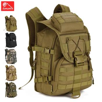 

40L Outdoor Tactical Backpack Military Training Knapsack Sports Hiking Camping Bag Moutaineering Trekking Rucksack Velcro Bags