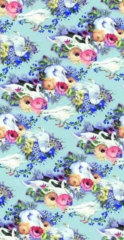 

luxury Women Dress Super High-end Computer Digital Blue Heavy crepe de chine christmas fabric wide 115cm 100% Pure Silk Woven