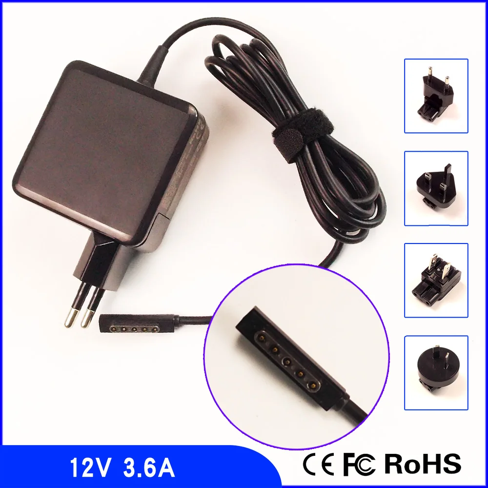 

12V 3.6A Netbook Ac Power Adapter Charger for Microsoft Surface 2 /Surface RT 10.6 /Surface PRO 128GB 64GB Tablet