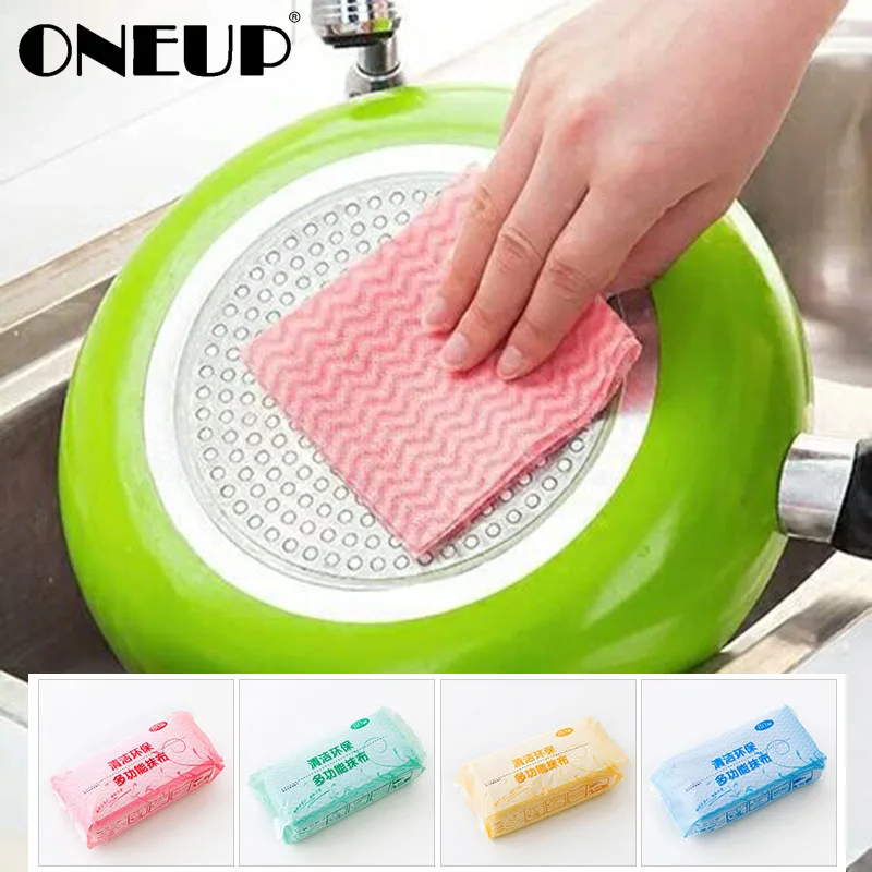 buy ONEUP 80 Bag Multi functional Rag Disposable Washing Dish Towel Magic Kitchen Cleaning Cloth Wiping Housework Towel Wash Cloth