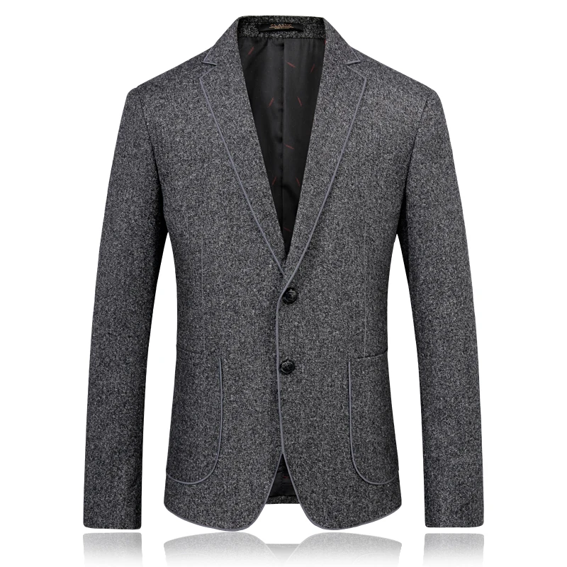 2019 New Spring Autumn Mens Single Breasted Fashion Suit Jacket Classic Woolen Men Blazer Formal Casual Suit Coat Jacket Men