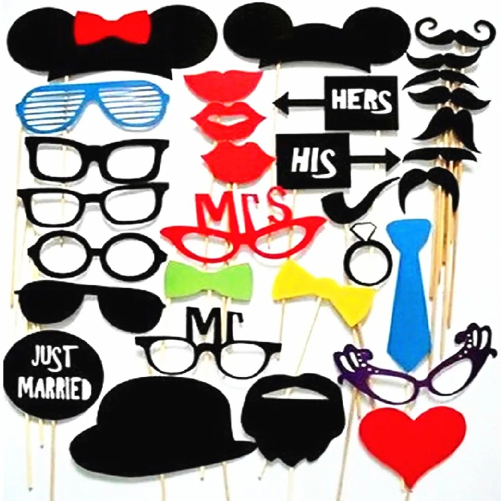 

Photo Booth 34PCS/Set Colorful Fun Lip wedding decoration Photo Booth Props wedding party decoration favors Event Party Supplies