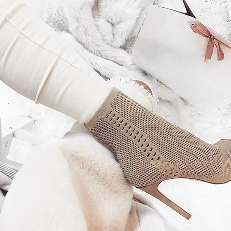 open toe sock booties
