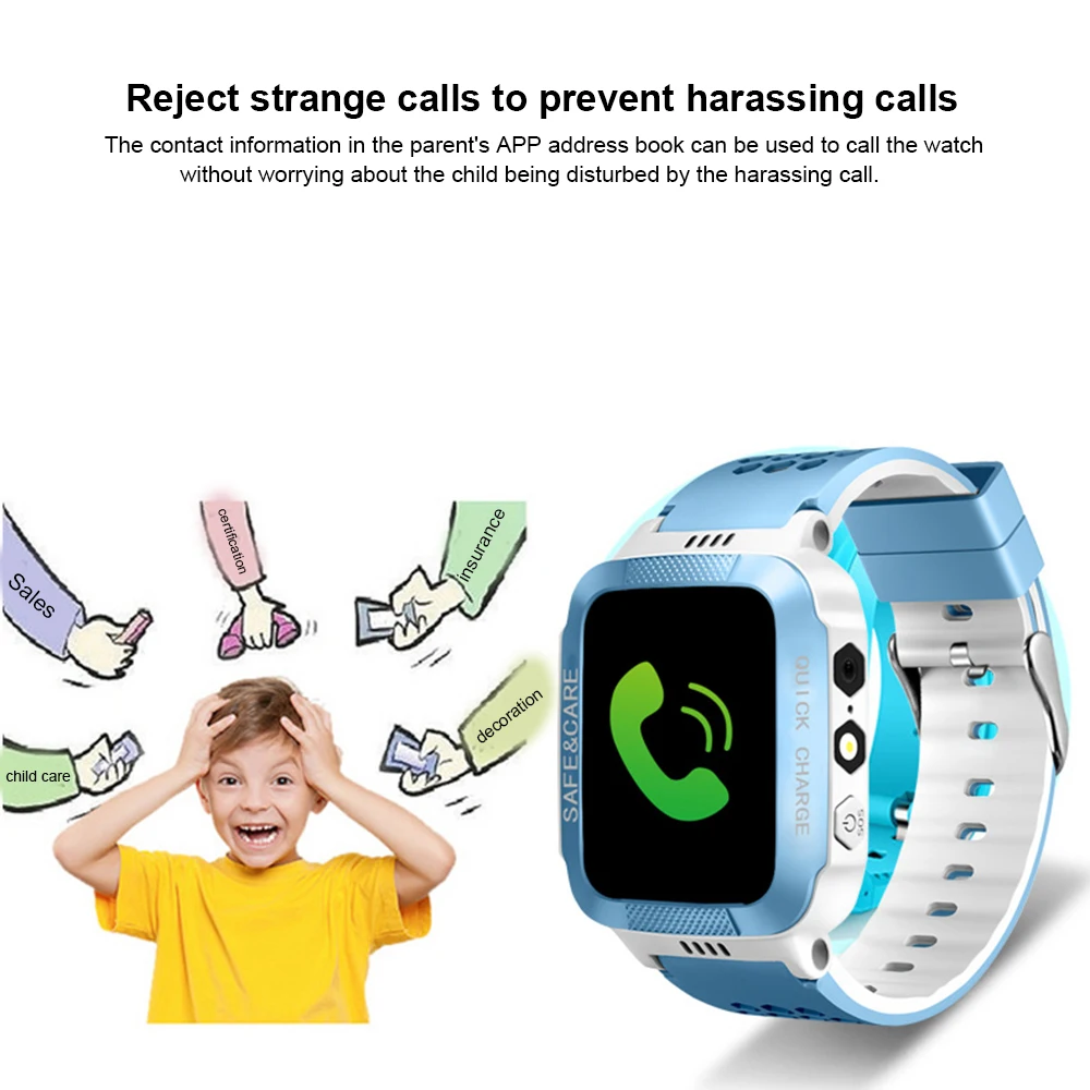 

SOS Smart Watch GPS Tracker for Kids Children Waterproof Wristwatch Security Anti-lost GPS Tracker SIM Call Phone Alarm Watch