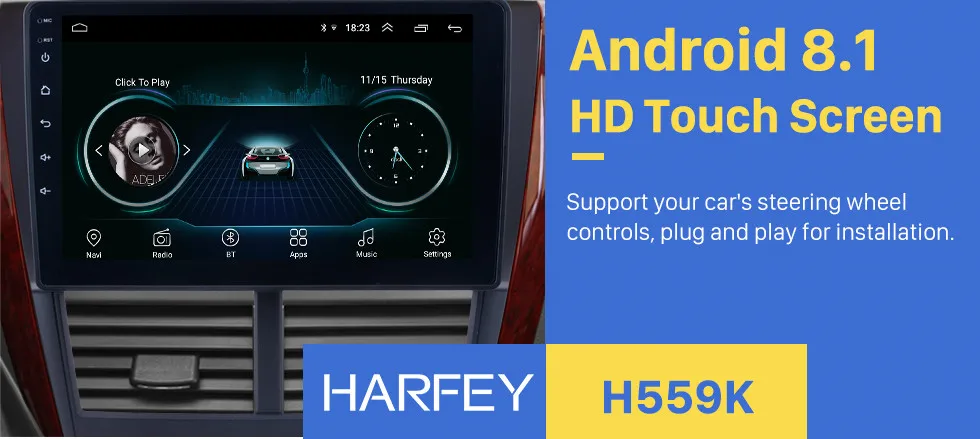 Flash Deal Harfey 9" Android 8.1 Car GPS Navigation Radio Multimedia Player For  2008 2009 2010-2012 Subaru Forester Quad-core With WiFi 0