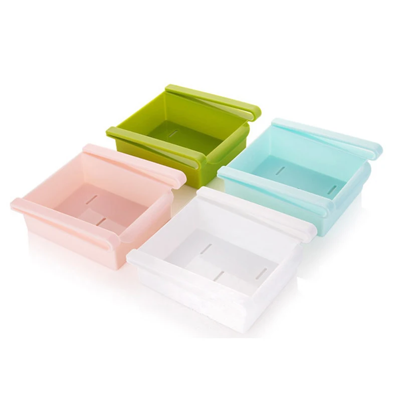 

4 Colors Rack Mini Hanging Storage Box Kitchen Household Space Saver Plastic Refrigerator Table Multifunctional Family