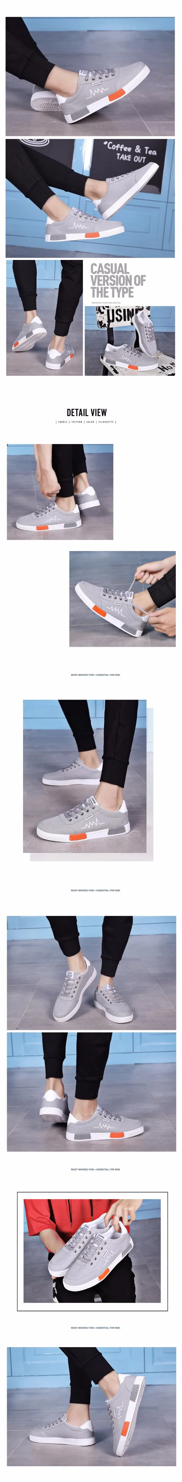 Geguistle New Arrival Comfortable Casual Shoes Mens Canvas Shoes For Men Lace-Up Brand Fashion Flat Loafers Shoe08