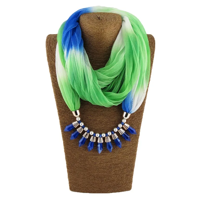 RUNMEIFA кулон, ожерелье, шарф для женщин, шифоновый хлопковый шарф с подвеской, Женские аксессуары, шарф, Прямая поставка - Цвет: 14