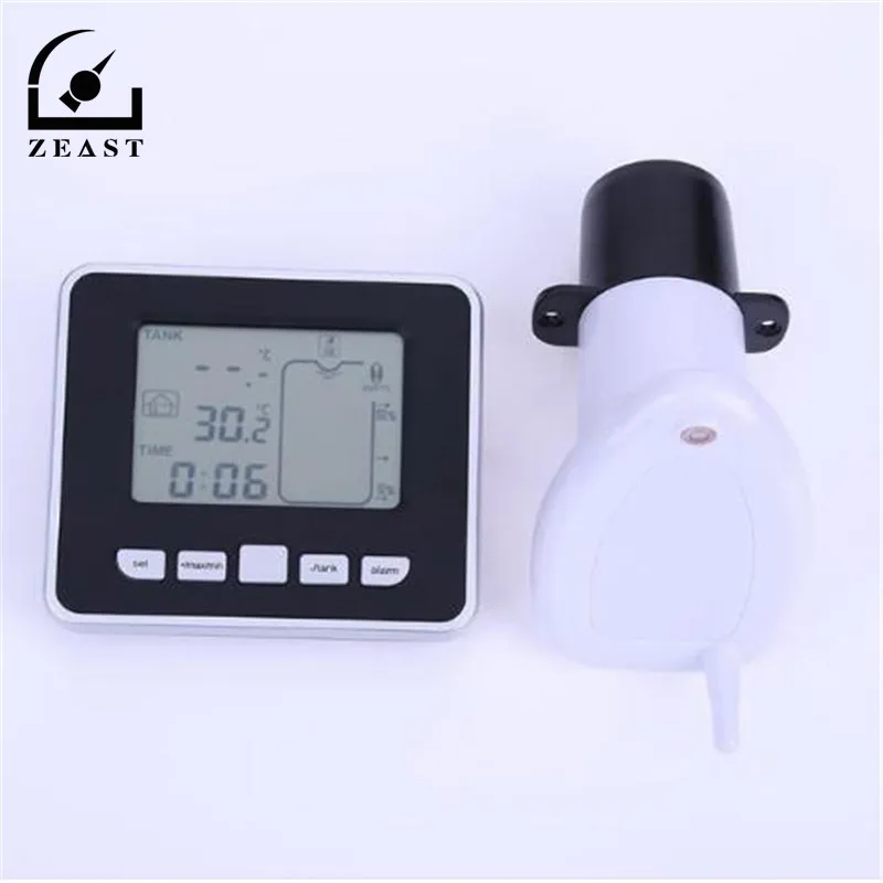 

TS-FT002 Digital Ultrasonic Tank Liquid Level Meter Water Box With Indoor Temperature Monitor Liquid Temperature Display