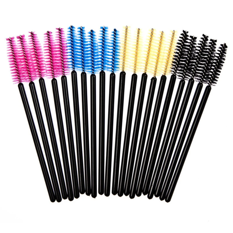 

100Pcs Disposable Eyelash Brush Mascara Wands Applicator Spoolers Eye Lashes Cosmetic Brushes Set Makeup Tool Multicolor