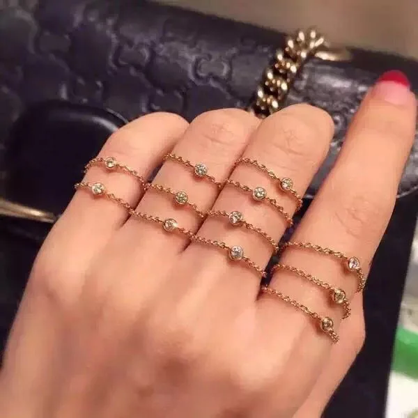 

High Quality Silver Rose Gold Color Stainless Steel Single Zircon Rings for Women Fashion Jewelry DJR018