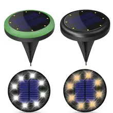 2 шт. солнечные 8LED похоронены под наземные светильники IP65 Водонепроницаемый Открытый Сад Двор Путь пейзаж огни
