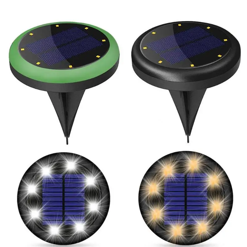 2 шт. солнечные 8LED погребены под землей лампы IP65 Водонепроницаемый Открытый Сад Двор Путь пейзаж огни