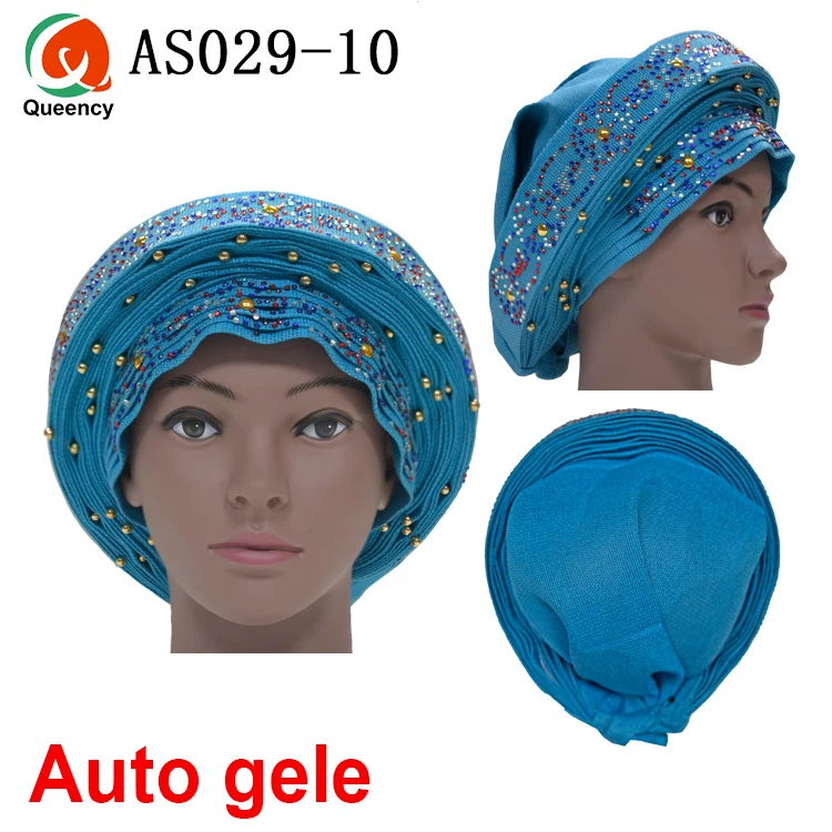 Aso Ebi Queency Африканский Авто геле уже связаны Aso OKE Headtie 1 шт./упак. доступны 24 цвета DHL AS029