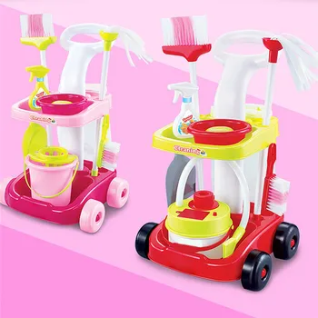

Children Cleaning Toy Set Girls Housekeeping Pink Sweep Pretend Play Set Kids Educational Toy Assemblage