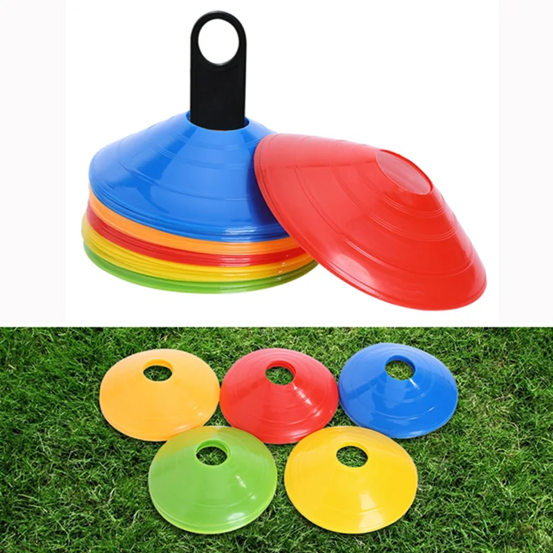 

10pcs/set High Quality Soccer Training Sign Dish Pressure Resistant Cones Marker Discs Marker Bucket PVC Sports Accessories