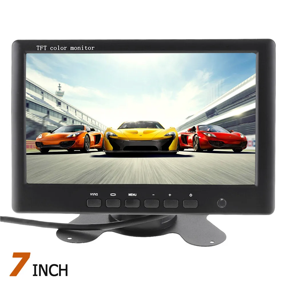 7-дюймовый TFT ЖК-дисплей HD цветной автомобильный монитор заднего вида 2 канала