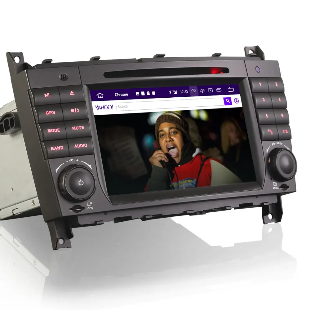 Best 7" Android 9.0 OS Car DVD Multimedia Navigation GPS Radio for Mercedes-Benz C-Class W203 2004-2007 & CLK-Class W209 2005-2011 2