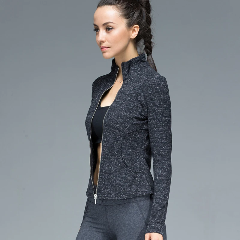 U Women's Sports Jacket Stand Collar Ruched Outerwear Sportswear Ladies