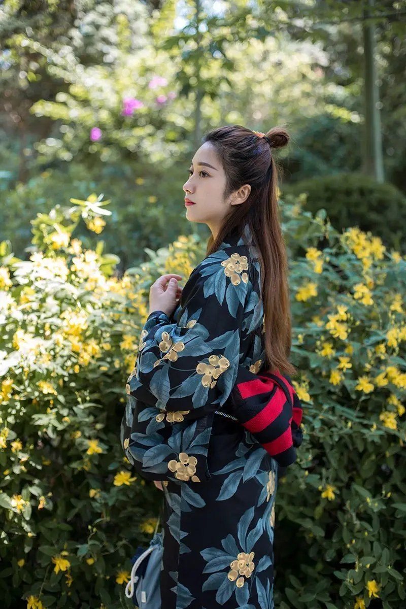 Женское японское традиционное кимоно Obi винтажная хлопковая юката пояс Женский банный халат Obi A60602