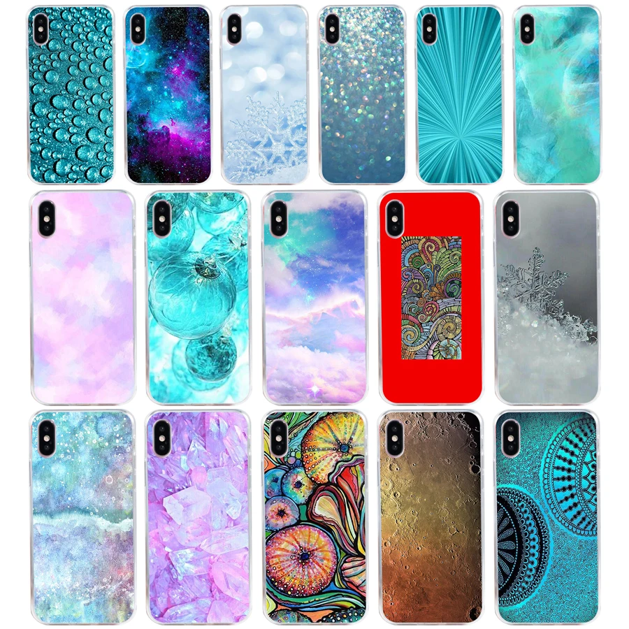 214H Cristallo Di Quarzo Rock Rosa Viola Aqua Space Custodia Morbida In Silicone Tpu Cover Per Iphone 5 5S Se X Xr Xs Max Case