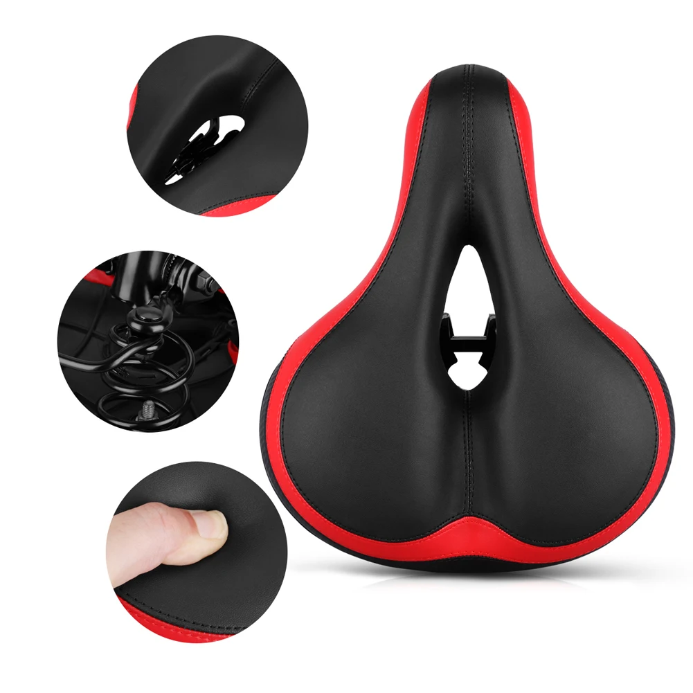 Mountain Bike Saddle Seat with Light Soft Front Saddle Cover Mat MTB Road Bicycle Saddle Cycling Bike Accessories Blue Red