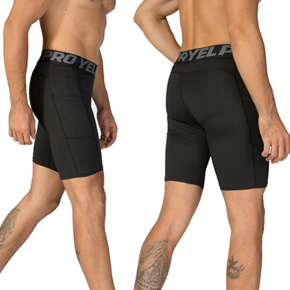 

Men's Compression Shorts Underwear Sports Tights Underpants with Pocket Masculine Short Pants In Stock Quick-drying