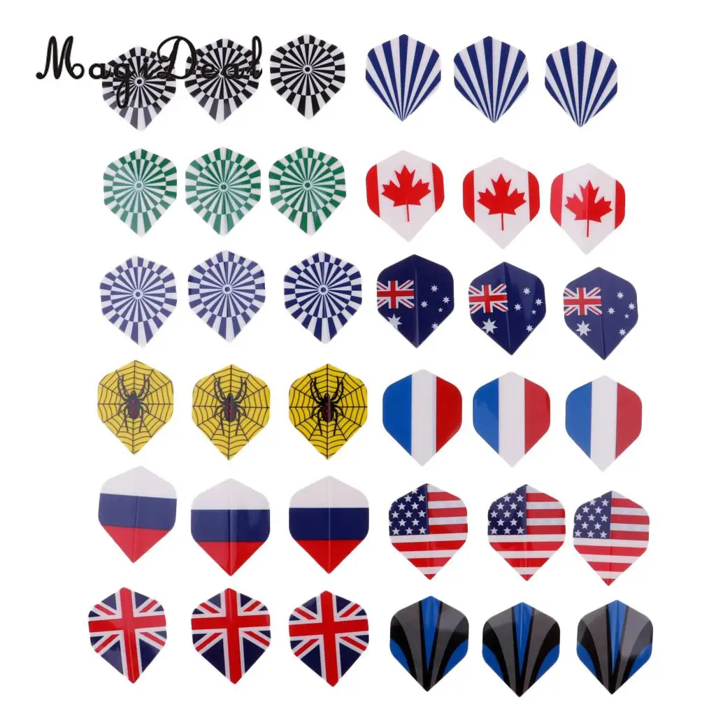 24/27/36pcs Professional Dart Flights Feather Tail Wing Flight Replacement Darts Accessory Supplies National Flag 