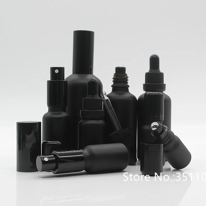 Download 20PCS Black Empty Glass Essence Oil Dropper Bottle Glass ...