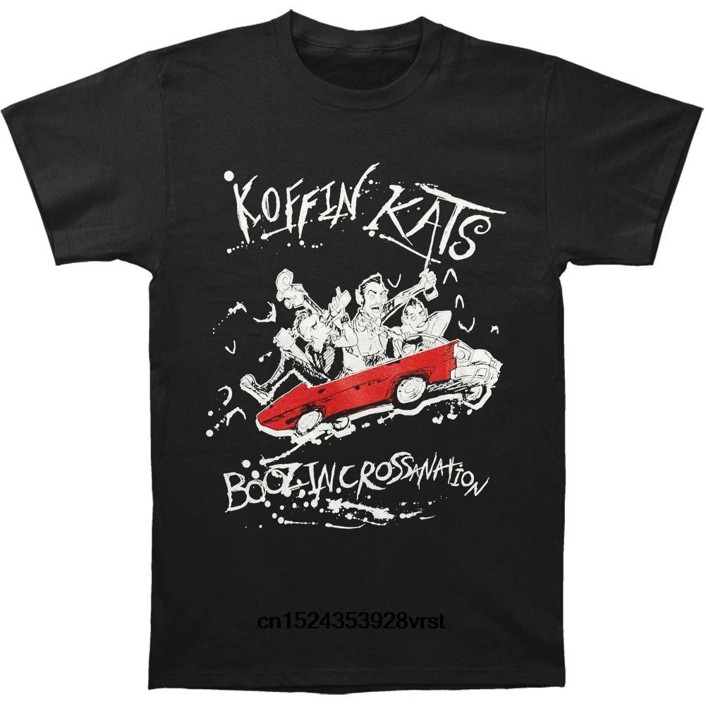 

Funny men t shirt novelty tshirt women Koffin Kats Boozincrossanation T-shirt