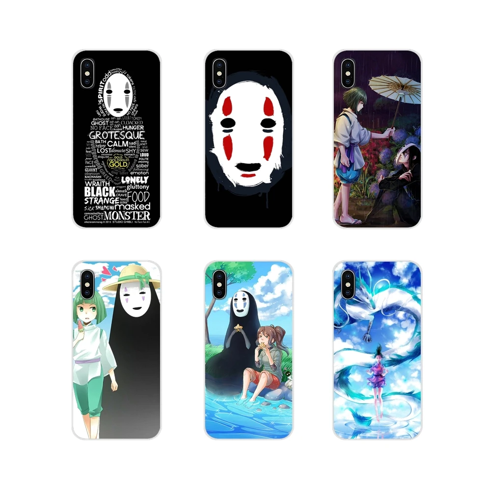 

For Apple iPhone X XR XS MAX 4 4S 5 5S 5C SE 6 6S 7 8 Plus ipod touch 5 6 TPU Case Covers Spirited Away No Face man Haku Chiharu