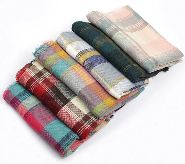 Plaid Scarf Women Blanket Shawl Oversized Long Scarves Warm Grid font b Tartan b font Check