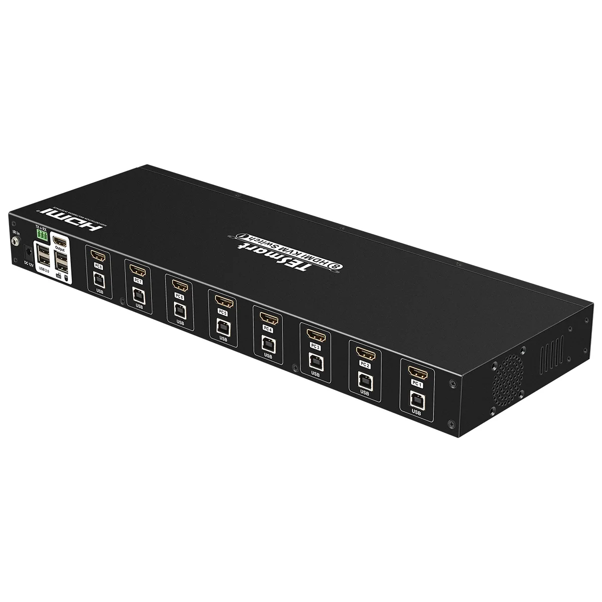 TESmart HDMI KVM переключатель 8 порты и разъёмы поддержка 3840*2160/4 к 2 шт. стойки уши Стандартный 1U управление восемь серверов w/один видео мониторы