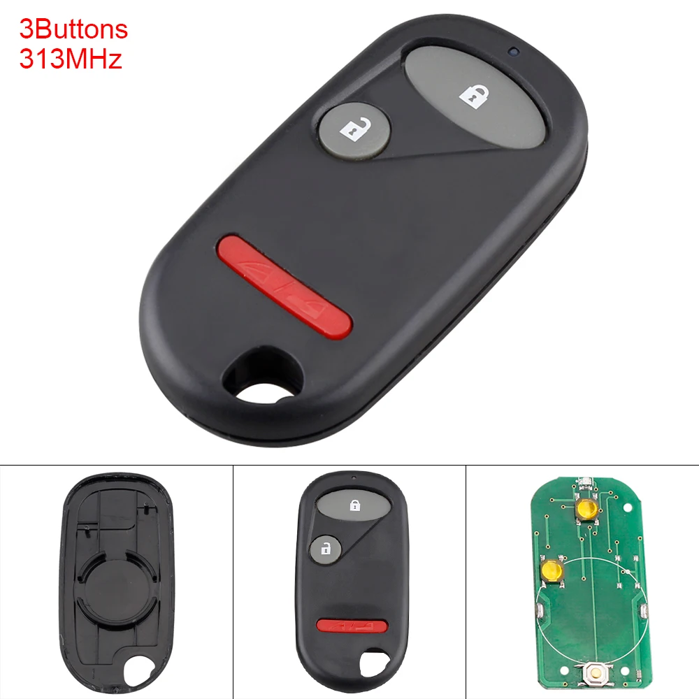 

313.8MHz 3 Buttons Portable Keyless Uncut Flip Remote Key Fob OUCG8D-344H-A for 2002 2003 2005-2011 Honda