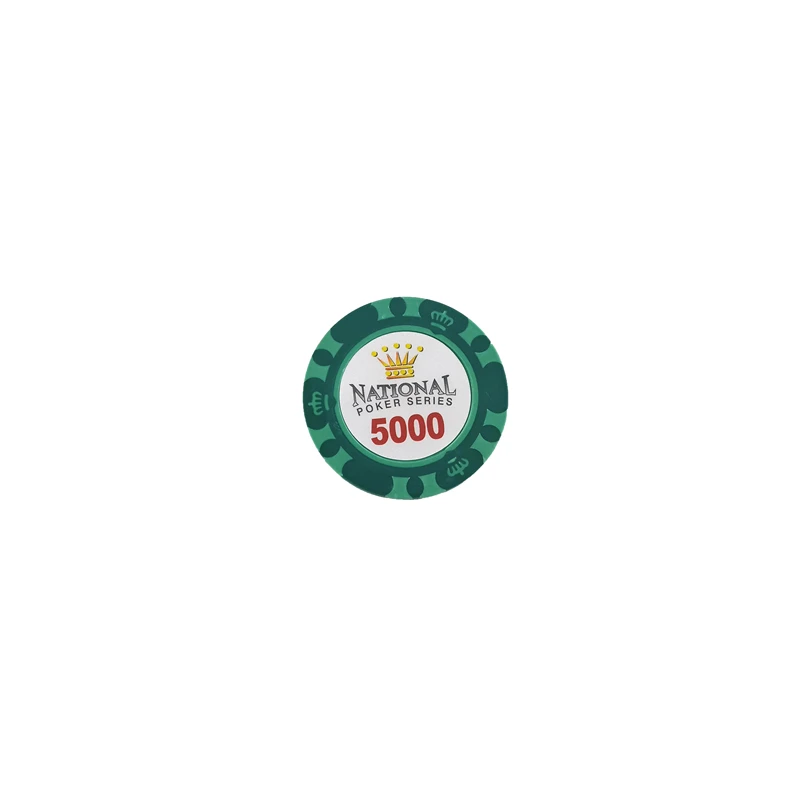 Yernea 25 шт./лот покерные фишки 14 г Корона липкая глина монета баккарат Техасский Hold'em Покерный Набор для игры чипы Цвет Корона Yernea - Цвет: 5000 face value chip