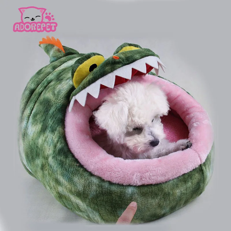 

Funny winter warm soft Fleece dinosaur crocodile small dog cat pet bed house kennel Animal Shape dog puppy nest sleeping bag