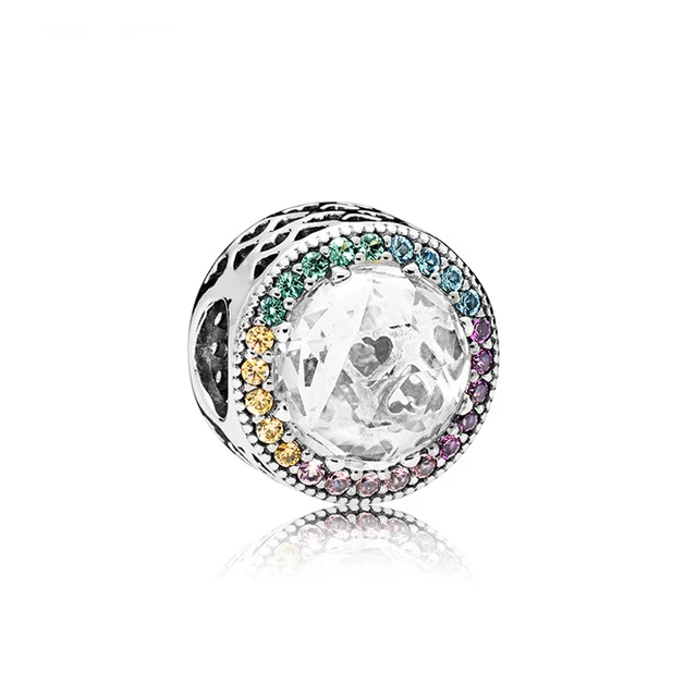

Kristie 100% 925 Sterling Silver 1:1 791725CZMX RAINBOW RADIANT HEARTS CHARM Charm Beaded Fashion Jewelry Free Shipping