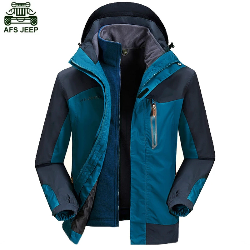 AFS JEEP Brand Winter Coat Men Outdoor Camping Hiking Fishing Climbing Ski Clothing Rain Jacket Polar Fleece Hoodie Waterproof new brand men soft shell clothing warm polar fleece outdoor fishing cardigan jacket autumn winter man fishing shirt coat red