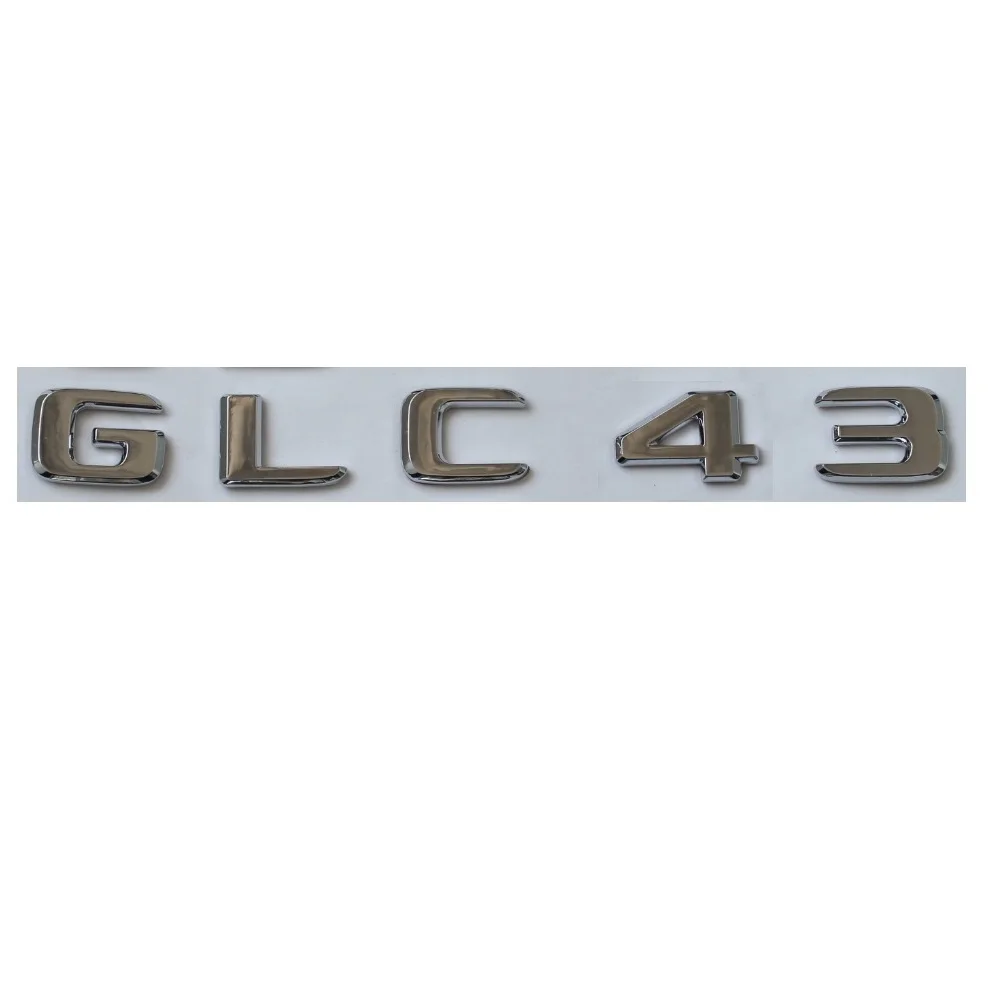 

New Chrome ABS Rear Trunk Letters Badge Badges Emblem Emblems Sticker for Mercedes Benz GLC Class GLC43 AMG 2017