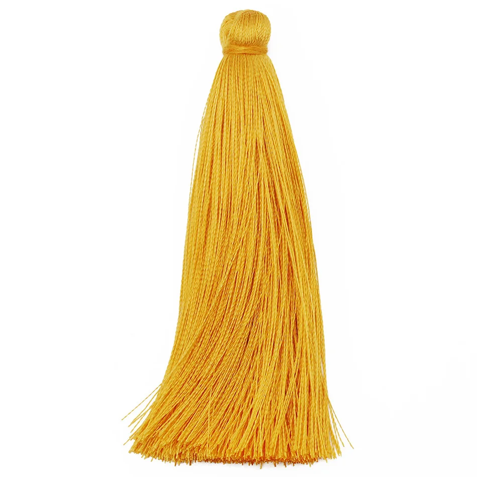 20 PCS High Quality Rayon Silk Tassels, 8 cm Golden Yellow Handmade DIY