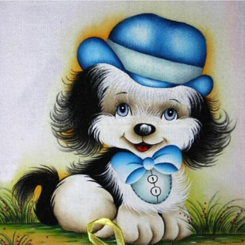 DIY-Diamond-Painting-Cartoon-Dog-Pattern-5D-DMC-Cross-Stitch-Crystal-Rhinestones-Mosaic-Kits-Full-Diamond
