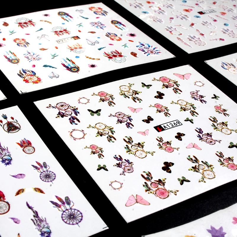

YZWLE 44 Designs New Decals Catoon Flower Designs Nail Art Water Transfer Stickers Full Wraps Nail Tips Decoration