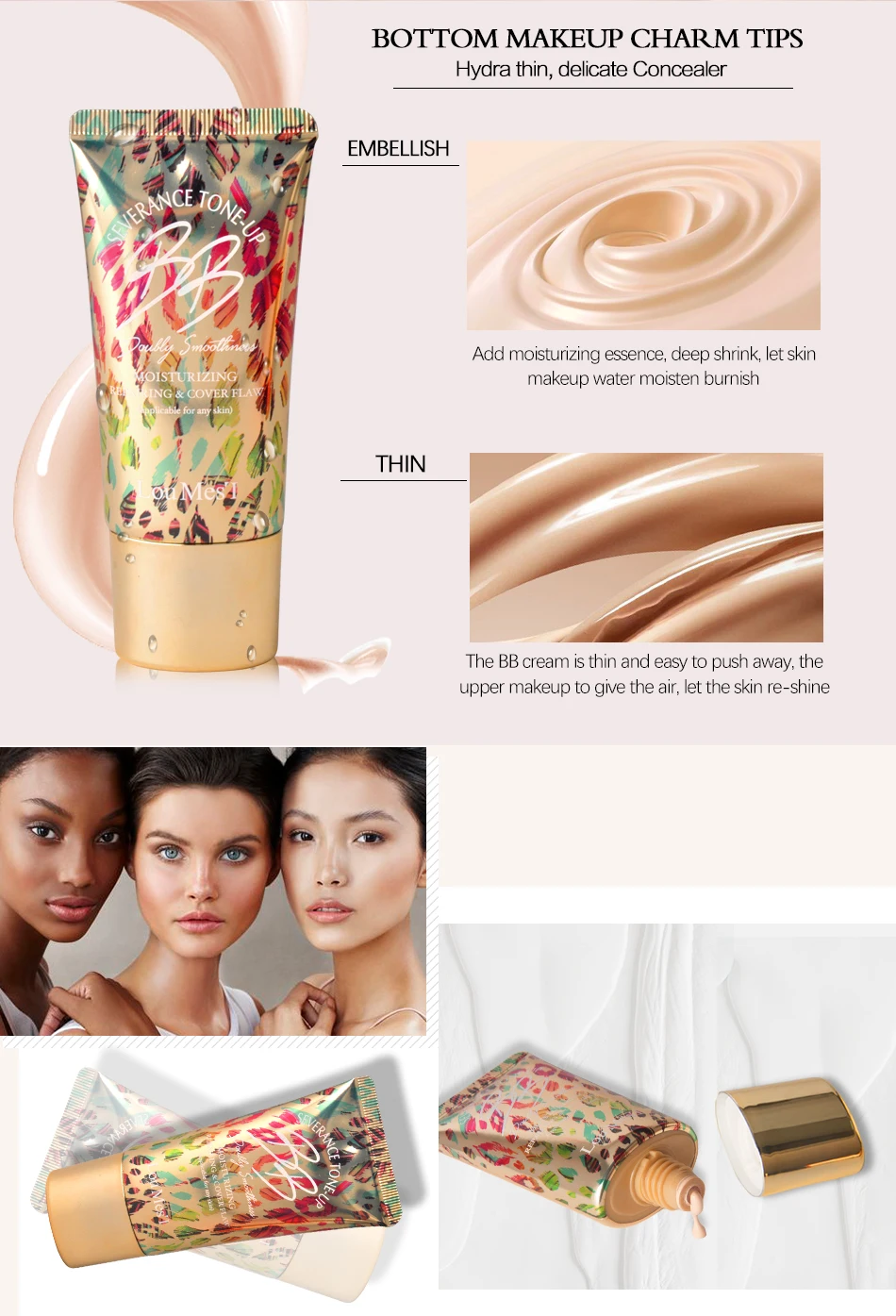 Base de Maquiagem Loumesi Creme Perfeito Capa Coreano Cosméticos Fundação Corretivo Facial Úmido bb 2 Cheap Cremes BB e CC