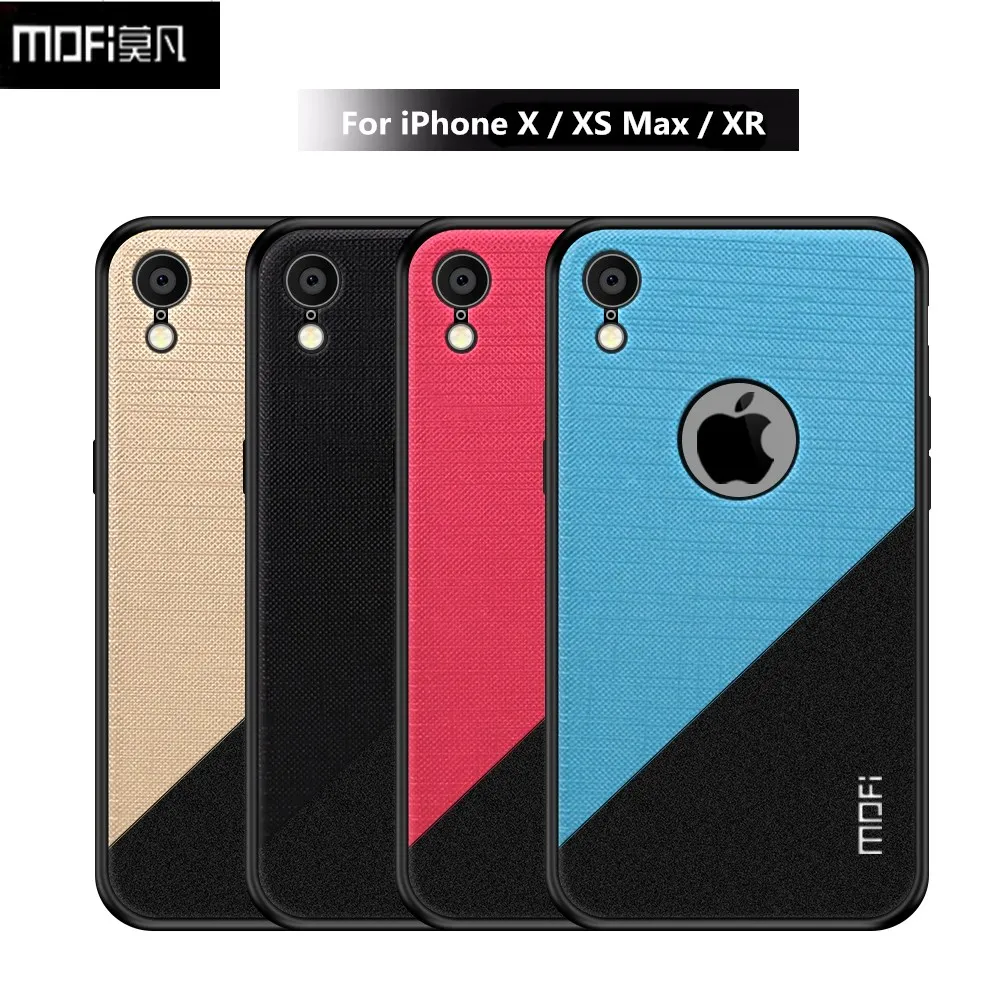 Goede Doek Skin Soft Telefoon Gevallen Voor Apple iPhone X XS iPhone XS Max iPhone XR Originele Mofi Canvas Siliconen Stof doek Cover